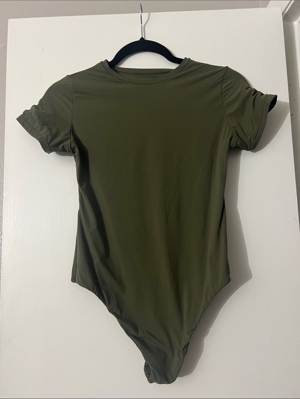 Auden Olive Short Sleeve Crew-Neck Bodysuit